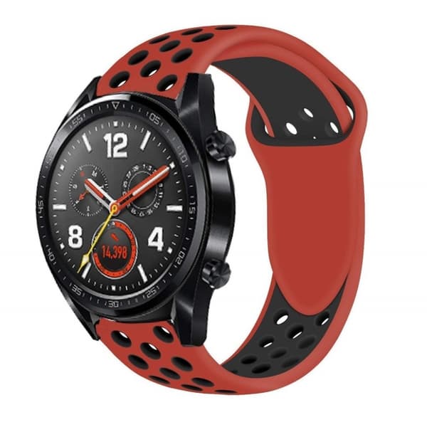 Huawei Watch GT pehmeä silicone kellon ranneke - Punainen / Musta Multicolor