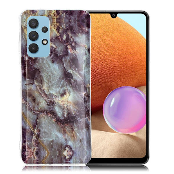 Marble Samsung Galaxy A32 Suojakotelo - Harmaa Silver grey