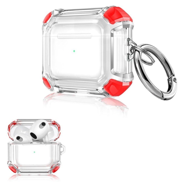 AirPods dual color TPU case with key ring - Red Red