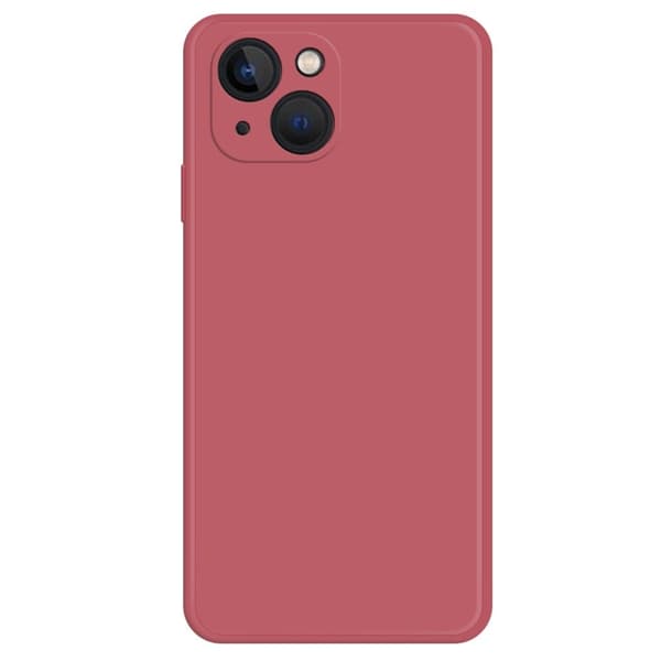 Avfaset gummiert anti-falldeksel for iPhone 15 Plus - Rød Red