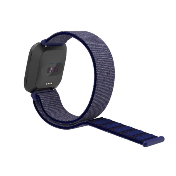 Fitbit Versa klockarmband nylon kardborre - Midnattsblå Blå