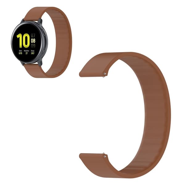 20mm Universal elastinen silikoni ranneke - Ruskea / Ruskea Brown