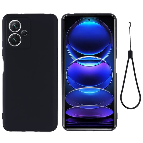Matt Xiaomi Redmi Note 12 skal av flytande silikon - Svart Svart