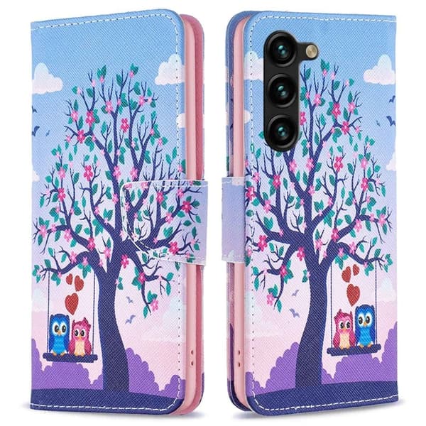 Wonderland Samsung Galaxy S23 Plus Flippetui - To Ugler Purple