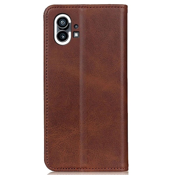 Lompakko-style Aitoa Nahkaa Läppäkotelo For Nothing Phone (1) - Kahvi Brown