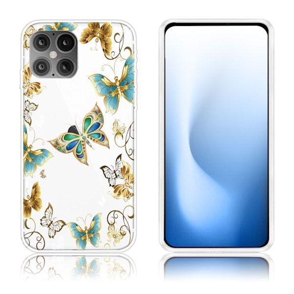 Butterfly läder iPhone 12 Pro Max fodral - Guld Guld