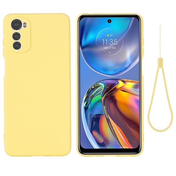 Matt Motorola Moto E32s / Motorola Moto E32 skal av flytande silikon - Gul Gul