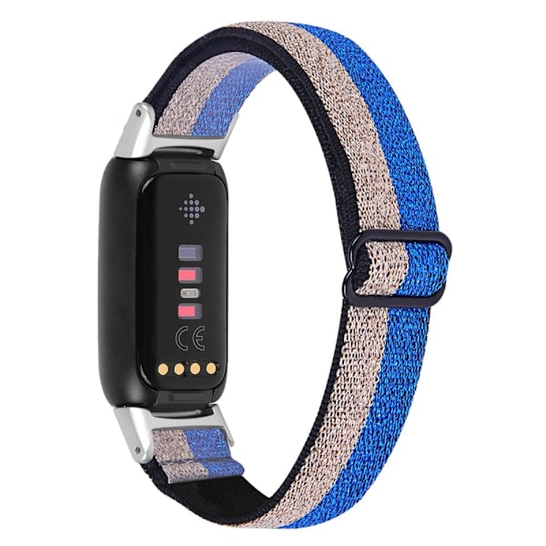 Fitbit Luxe elastinen nailon kellonhihna - Glitter Sininen / Hopea Multicolor