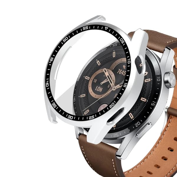 Huawei Watch GT 3 (46 mm) hardt deksel med herdet glass - Sølv Silver grey