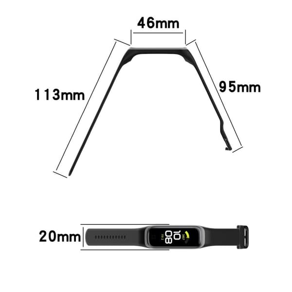 Samsung Galaxy Fit 2 kaksivärinen silikonikellonauha - Musta / Vihreä Black
