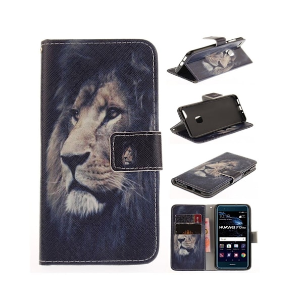 Huawei P10 Lite vintage nahkakotelo - Leijona Multicolor