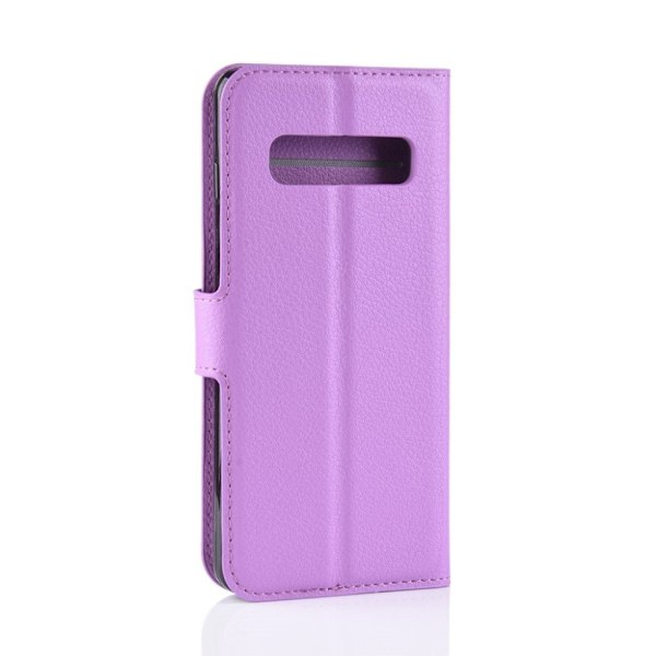 Samsung Galaxy S10 litchi läderfodral - Lila Lila