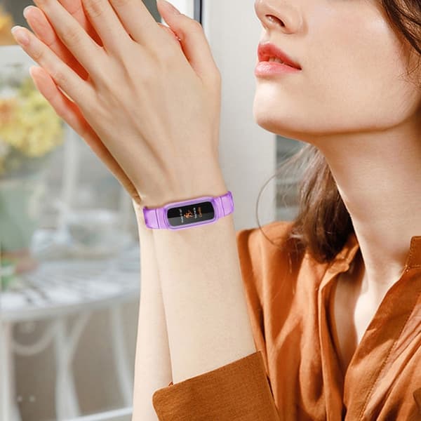 Fitbit Luxe milanese klockarmband i rostfritt stål - Transparent Lila Lila