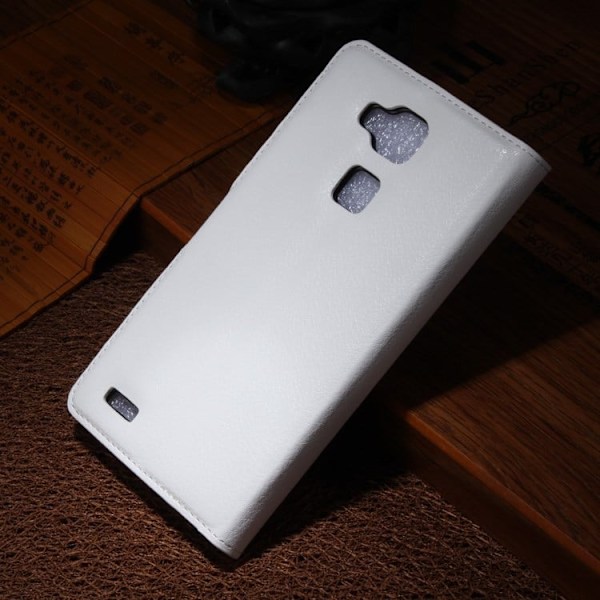 Kvist Huawei Ascend Mate7 Läder Flip Fodral - Vit Vit