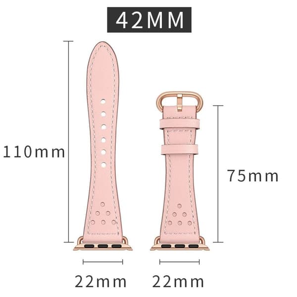 Apple Watch Series 5 44mm komfortabel ægte læder Urrem - Lyserød Pink