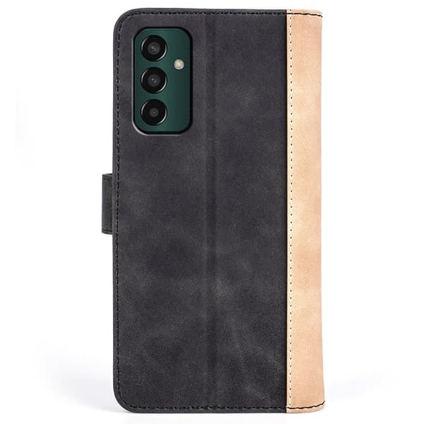 To Farvet Læder Flip Case til Samsung Galaxy M13 4g - Sort Black