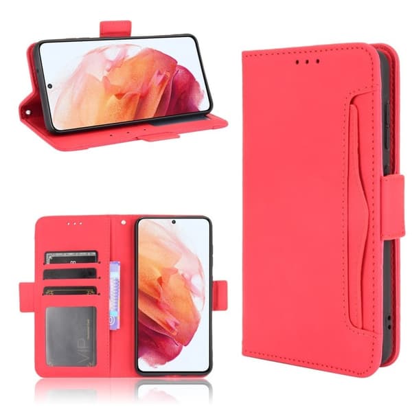 Moderni Nahkalaukku For Samsung Galaxy S21 FE - Punainen Red