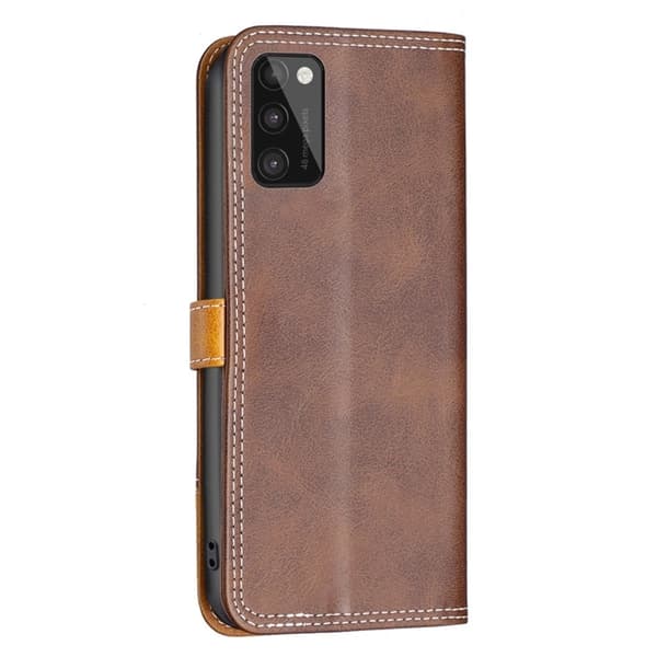 BINFEN tofarget læretui for Samsung Galaxy A41 - Kaffe Brown
