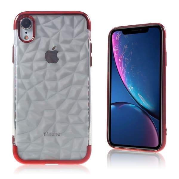 iPhone Xr 3D etui med diamandstruktur - Rød Red