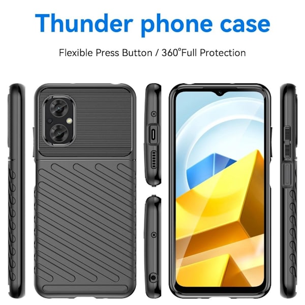 Thunder Xiaomi Poco M4 5G Suojakotelo - Musta Black