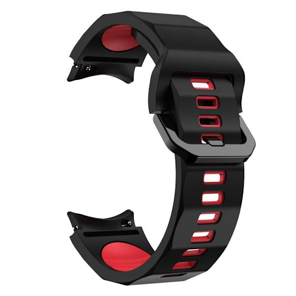 Samsung Galaxy Watch 5 (44mm) / (40mm) / 4 (44mm) / (40mm) dobbeltfarvet silikone urrem - Sort / Rød Red