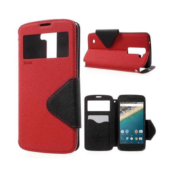 Roar Korea LG K8 Læder-etui med vindue - Rød Red