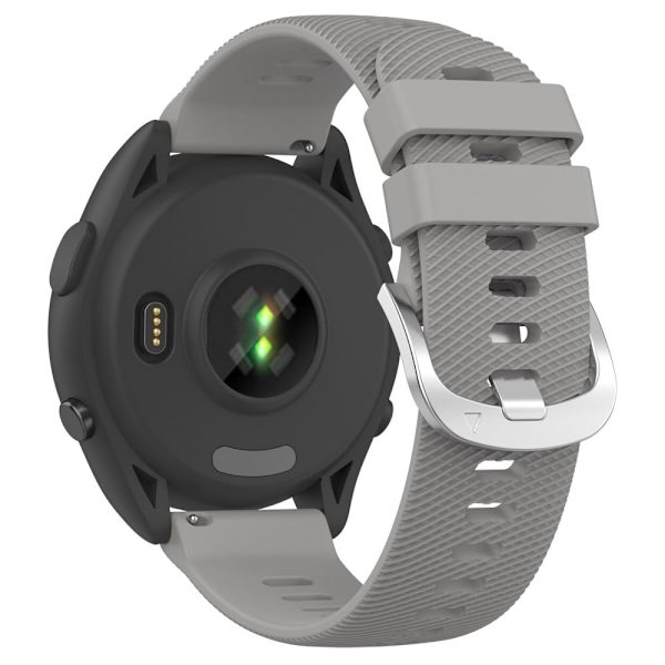 Garmin Forerunner 256S kryssstripe silikonrem - Lysegrå Silver grey