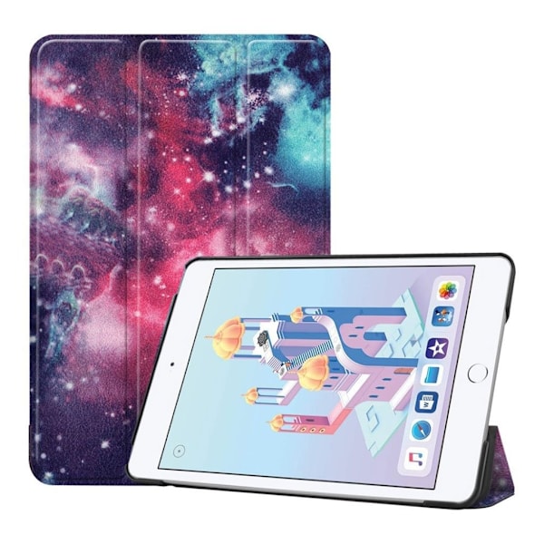 iPad Mini (2019) kolminkertainen nahkakotelo - Galaksi Kuvio Multicolor