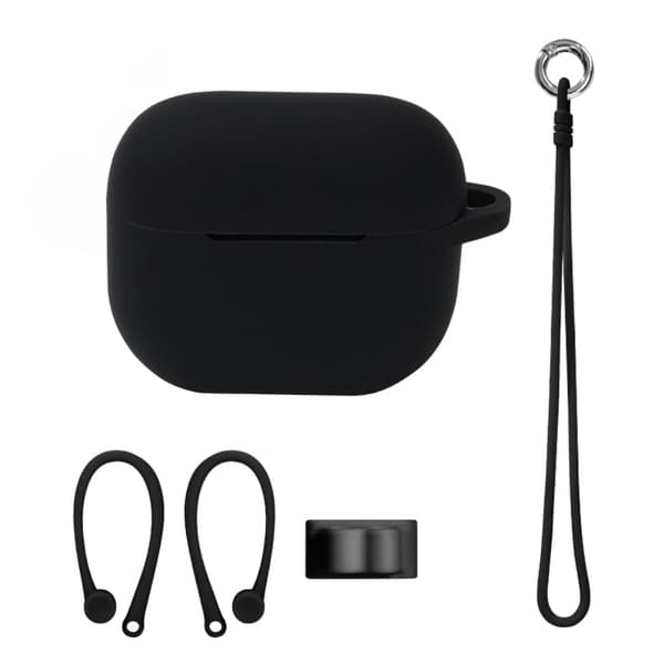 AirPods 3 silikoneopbevaringsetui med tilbehør - Sort Black