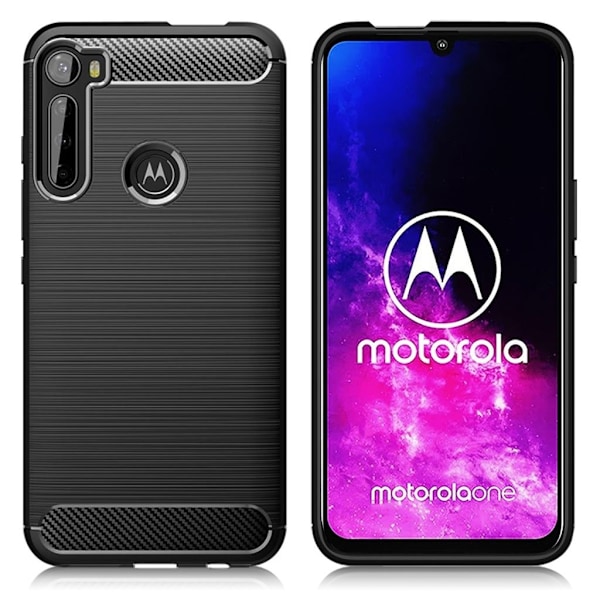 Carbon Flex cover - Motorola One Fusion Plus - Sort Black