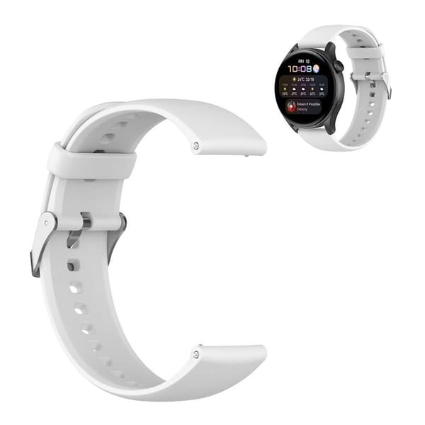 22mm urheilullinen silikoninen kellohihna Huawei-kelloon - Valkoinen White