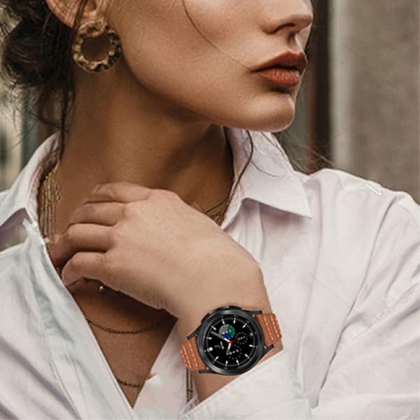 Amazfit Bip S / GTR 42mm Top Layer klockarmband i äkta läder - Brun Brun
