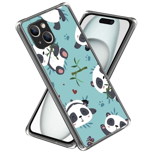 Deco iPhone 15 Plus skal - Söta Pandor Blå