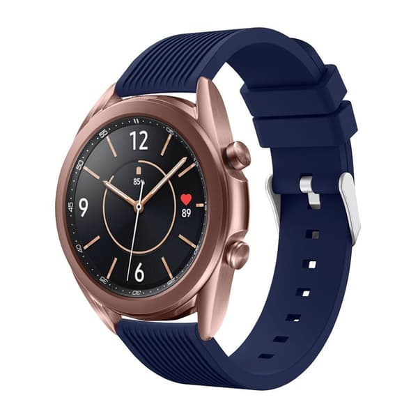 Samsung Galaxy Watch 3 (41mm) pinstriped silikon klockarmband - Midnight blå Blå