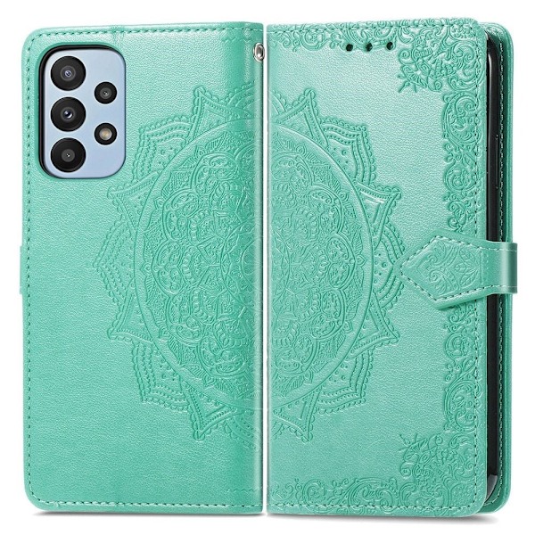 Mandala Samsung Galaxy A23 nahkakotelo - Vihreä Green
