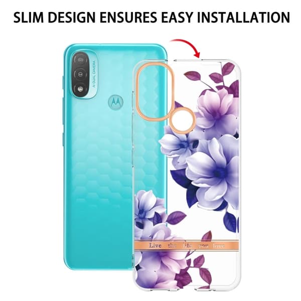 Supertunt och hållbart mjukfodral för Motorola Moto E30 / E20 / E40 - Lila Begonia Lila
