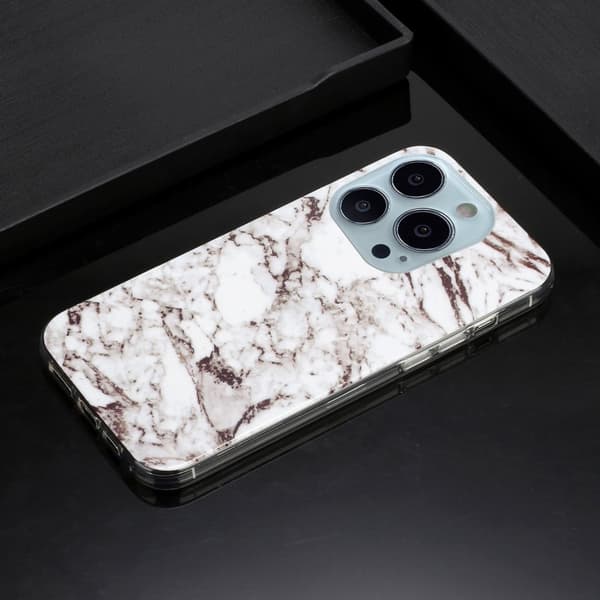 Marmormotiv iPhone 14 Pro skal - Vit Marmor Vit
