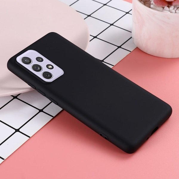 Matte Liquid Samsung Galaxy A73 silikone cover - Sort Black