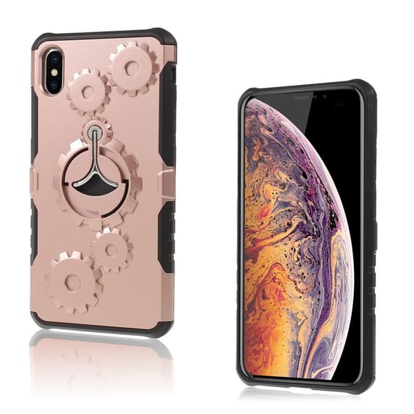 iPhone 9 Plus beskyttelses deksel av hybrid materiale med mekanisk stil - rose gull Multicolor