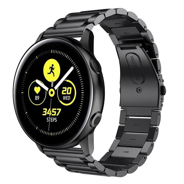 Samsung Galaxy Watch Active värjätty teräs ranneke - Musta Black