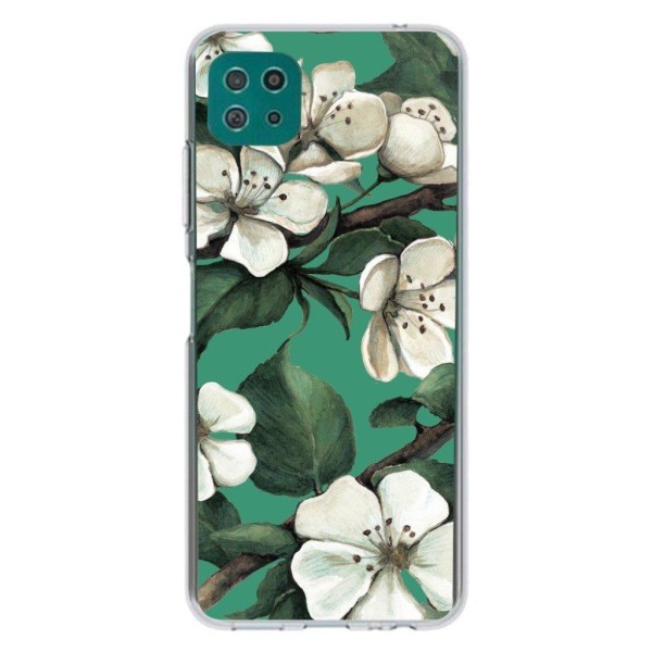 Deco Samsung Galaxy A22 5G Suojakotelo - Valkoinen Flower White