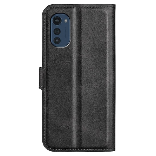Motorola Moto E32 læderetui med pung - Sort Black
