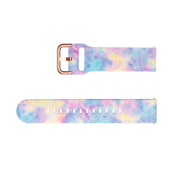 22 mm universal urrem i silikone med cool mønster - Slikfarve Multicolor