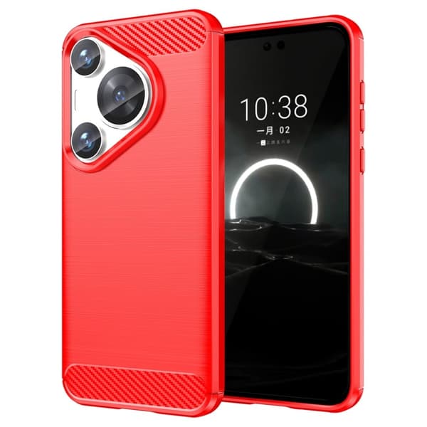 Carbon Flex Huawei Pura 70 Pro cover - Rød Red