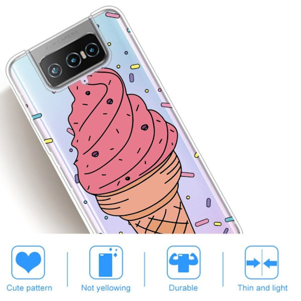 Deco Asus Zenfone 7 Pro kotelot - Vaaleanpunainen Jäätelö Pink