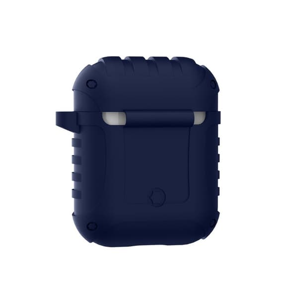 Airpods iskunkestävä silikonikotelo - Tummansininen Blue