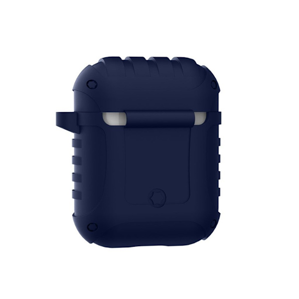 Stötsäkert silikonfodral till Airpods - Mörkblå Blå