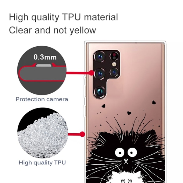 Deco Samsung Galaxy S22 Ultra skal - Två Katter Svart