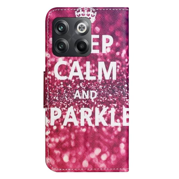 Wonderland OnePlus Ace Pro / 10t Flippetui - Keep Calm og Sparkle Pink