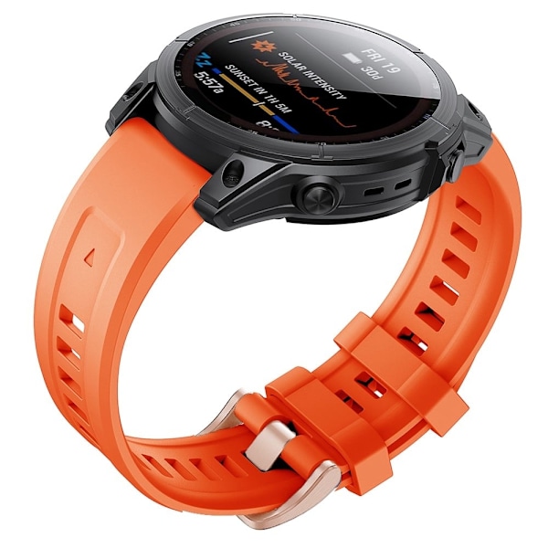 Silikoninen kellohihna Garmin Fenix 7S - Oranssi Orange